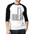 Dad Of Girls Outnumbered Fathers Day 2025 For Dad Daughters Men Baseball Raglan Shirt