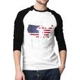Dad Grandpa Veteran Nothing Scares Patriotic Veterans Day Men Baseball Raglan Shirt