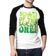 Dad Of The Lucky One Saint Patrick's Day Children Birthday Men Baseball Raglan Shirt