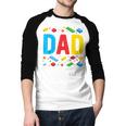 Dad Master Builder Building Bricks Blocks Family Fathers Day Men Baseball Raglan Shirt