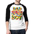 Dad And Mom Birthday Boy Building Bricks Family Party Decor Men Baseball Raglan Shirt