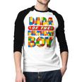 Dad And Mom Dada Birthday Boy Building Bricks Family Party Men Baseball Raglan Shirt