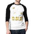 Dad Of The Notorious One Old School 1st Hip Hop Birthday Men Baseball Raglan Shirt