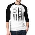 Dad Patriotic American USA Flag Father's Day Dad Men Baseball Raglan Shirt