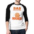 Dad Of Rookie 1st Basketball Bday Theme Matching Men Baseball Raglan Shirt