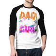 Dad Under Sea Birthday Party Girls Ocean Sea Animals Themed Men Baseball Raglan Shirt