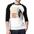 My Dad Is A Soldier Hero Proud Army Son US Military Men Baseball Raglan Shirt