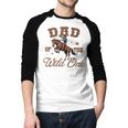 Dad Of The Wild One Cowboy Western Rodeo Party Matching Men Baseball Raglan Shirt