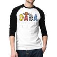Dada 1st Birthday Cowboy Western Dada Birthday Boy Men Baseball Raglan Shirt