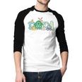 Dada Farm Animal Birthday Family Matching Party Dad Father Men Baseball Raglan Shirt