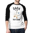 Dada Of The Silly Goose First Birthday Family Matching Men Baseball Raglan Shirt