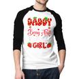 Daddy Of The Berry First Birthday Of Girl Strawberry Men Baseball Raglan Shirt