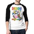 Daddy Of The Birthday Princess Girl Dabbing Unicorn Dad Men Baseball Raglan Shirt