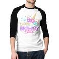 Daddy Of The Birthday Princess Girl Dad Unicorn Bday Party Men Baseball Raglan Shirt