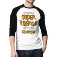 My Dads a Superhero Shirt Cool KidsShirt Men Baseball Raglan Shirt