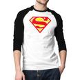 DC Comics Superman Father's Day Super Dad Logo Men Baseball Raglan Shirt