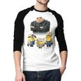 Despicable Me Minions Father's Day 1 Dad Cardboard Sign Men Baseball Raglan Shirt