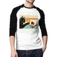 I Didn't Choose The Cat Dad Life Funny Cat Lovers Vintage Men Baseball Raglan Shirt