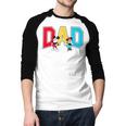 Disney Mickey And Friends Mickey Minnie Dad Collegiate Logo Men Baseball Raglan Shirt