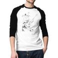 Dog Guitarist Guitar Australian Shepherd Dad Mom Men Baseball Raglan Shirt