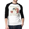 Doodle Dad Goldendoodle Regular Dad But Cooler American Flag Men Baseball Raglan Shirt