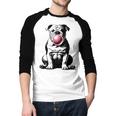 English Bulldog Bubble Gum Vintage Dog Mom Pet Dad Men Baseball Raglan Shirt