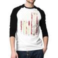 Father's Day Baseball Papa USA Flag Dad Men Baseball Men Baseball Raglan Shirt