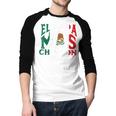 Fathers Day El Papa Mas Chingon Mexican Dad Spanish Men Baseball Raglan Shirt