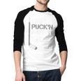 Father's Day Hockey Dad Best Puck'n Dad Ever Men Baseball Raglan Shirt