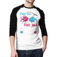 Fish He Or Fish She Gender Reveal Family Matching Dad Men Baseball Raglan Shirt