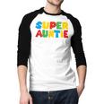 Gamer Aunt Super Auntie Gaming Matching Dad & Mom Kids Men Baseball Raglan Shirt