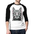 Glitch Weird Cat Kitten Optical Illusion Cat Mom Dad Men Baseball Raglan Shirt