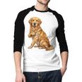 Golden Retriever I Love Dad Dog Dad Father's Day Men Baseball Raglan Shirt