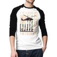 Grandpa Veteran Fathers Day Dad Veteran Camo American Flag Men Baseball Raglan Shirt