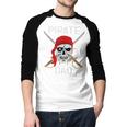 Halloween Pirate Skull Apparel Pirate Dad V-Neck Short Sleeve Cotton 100 T-Shirt Small Men Baseball Raglan Shirt