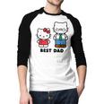 Hello Kitty Best Dad Fathers Day Small Men Baseball Raglan Shirt