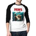 Humorous Paws Parody Cat Mouse For Cat Lover Cat Mom Cat Dad Men Baseball Raglan Shirt