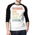 Husband Dad Board Game Night Legend Father Vintage Men Baseball Raglan Shirt