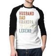 Husband Dad Grandpa 70 Year Old Legend 70th Birthday Men Baseball Raglan Shirt