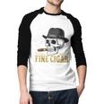 I'm Aging Like a Fine Cigar Skull Dad Retro Adult Men Baseball Raglan Shirt