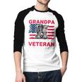 I'm A Dad Grandpa And Veteran Papa Grandpa Fathers Day Men Men Baseball Raglan Shirt