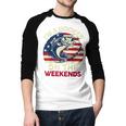 I'm Hooker On The Weekends Dirty Bass Dad Fishing Men Baseball Raglan Shirt