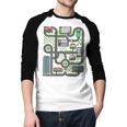 Kid Play Cars On Dad Back Race Track Mat Fathers Day Men Baseball Raglan Shirt