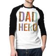 Kids Fathers Day Shirt For Son Daughter My Dad Is My Hero Men Baseball Raglan Shirt