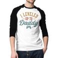 Leveled Up To Daddy Father To Be New Dad Men Baseball Raglan Shirt