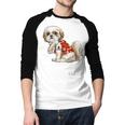 I Love Dad Tattoo Shih Tzu Dad Father's Day Men Baseball Raglan Shirt