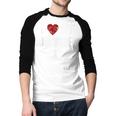 I Love Hot Divorced Dads Red Hearts Men Baseball Raglan Shirt