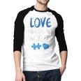 Love Needs No Words Autism Awareness Shirt Mom Dad Teacher Men Baseball Raglan Shirt