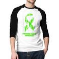 Lymphoma Cancer Awareness Lime Green Ribbon Dad's Fight Men Baseball Raglan Shirt