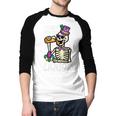 Mardi Gras Skeleton Cant Hold My Carnival Team Dad Men Men Baseball Raglan Shirt